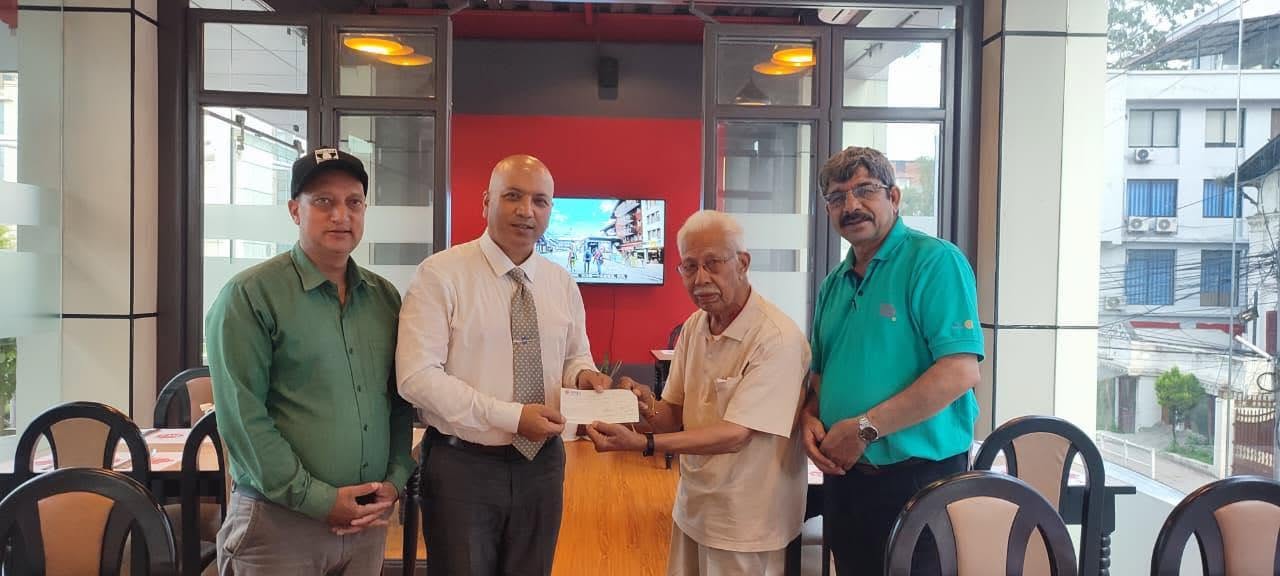 Rotary Club of Patan South contributed NPR 100,000 towards the Bhote Koshi Flood Relief Fund, handing over the donation to District Governor Rtn. Vishnu Bahadur Karkee.